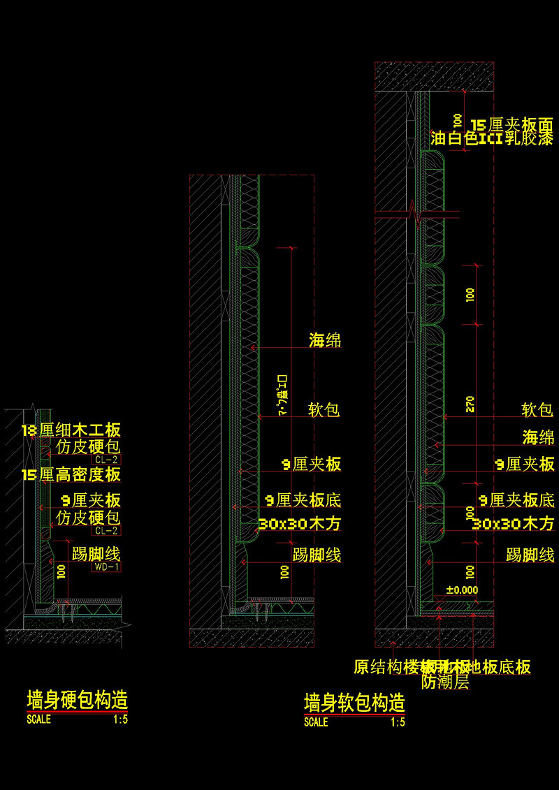 墙身硬包<a href=https://www.yitu.cn/su/7025.html target=_blank class=infotextkey>软包</a>结构cad<a href=https://www.yitu.cn/su/7937.html target=_blank class=infotextkey>图纸</a>