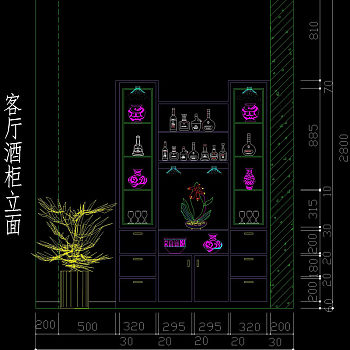 室内橱柜cad图纸