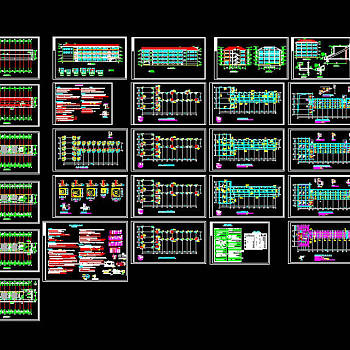 某中学教学楼全套施工图cad图纸