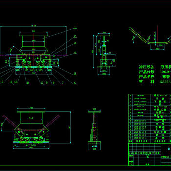 弯管成型模CAD机械图纸