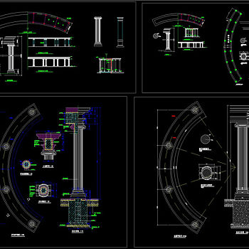 欧式廊柱大样图CAD图纸