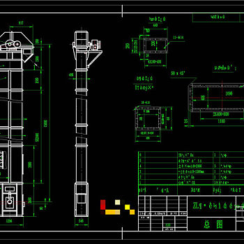 斗式提升机CAD机械图纸