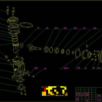 空压机装配图CAD机械图纸