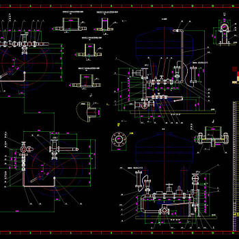 浓相输送压力罐管路安装CAD机械图纸