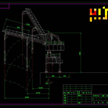 气力卸船机CAD机械图纸