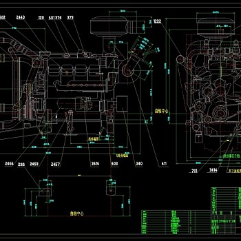 用柴油机CAD机械图纸