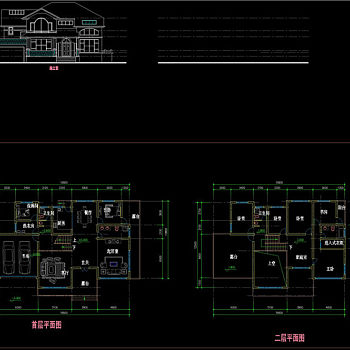 别墅设计图cad图纸