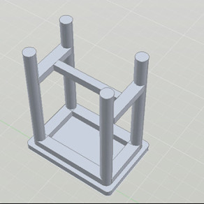 CAD建模板凳