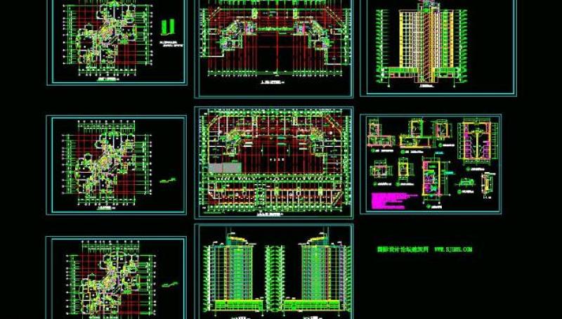 高层建筑全套施工<a href=https://www.yitu.cn/su/7937.html target=_blank class=infotextkey>图纸</a>cad文件图片