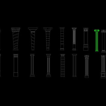欧式柱子CAD立面图