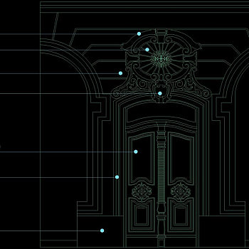 大门雕花cad图块