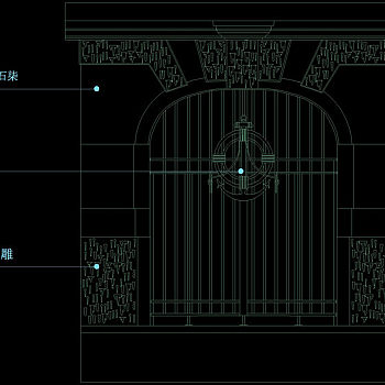 大门cad图块素材