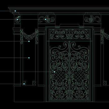 雕花门cad图纸