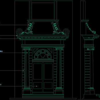 大门素材cad图块