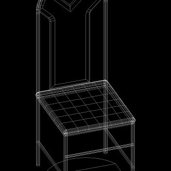 单人靠背座椅cad模型素材