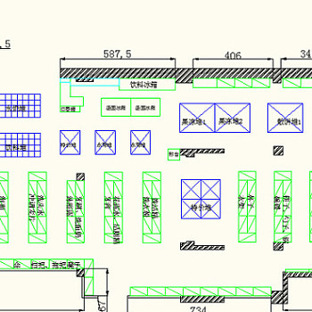 超市货架CAD平面图图片