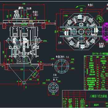 型回转式水泥包装机cad素材