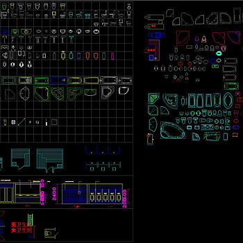 洁具合集施工图CAD图纸