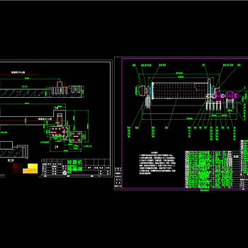 球磨机地基及总装图设计CAD机械图纸