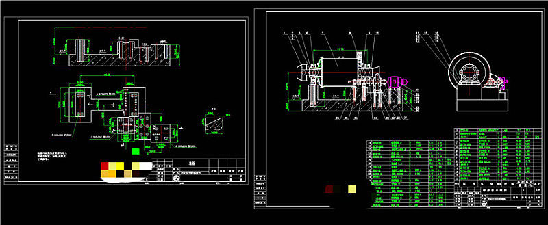 球磨机地基及总装图CAD机械图纸