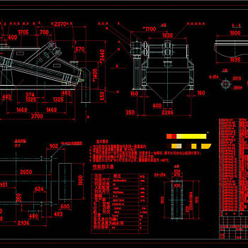 振动筛总图CAD机械图纸