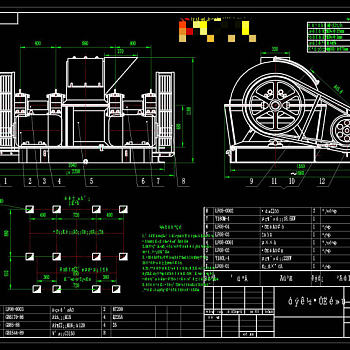 笼式粉碎机CAD机械图纸