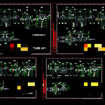 气动阀板CAD机械图纸
