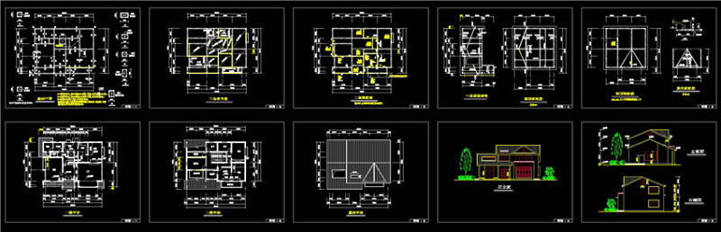 别墅建施结施全套cad<a href=https://www.yitu.cn/su/7937.html target=_blank class=infotextkey>图纸</a>