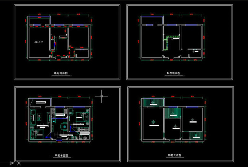 小<a href=https://www.yitu.cn/su/7212.html target=_blank class=infotextkey>户型</a>旧房装修CAD<a href=https://www.yitu.cn/su/7937.html target=_blank class=infotextkey>图纸</a>