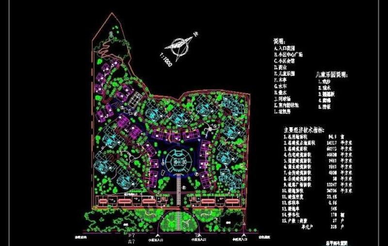 居住区cad<a href=https://www.yitu.cn/su/7392.html target=_blank class=infotextkey>平面</a>规划图图片