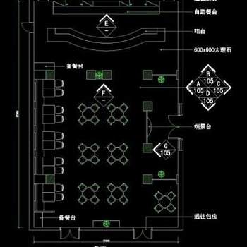 cad餐厅设计素材图片