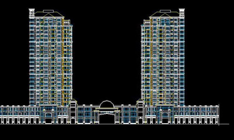 高层住宅<a href=https://www.yitu.cn/su/8159.html target=_blank class=infotextkey>楼</a>建筑CAD图