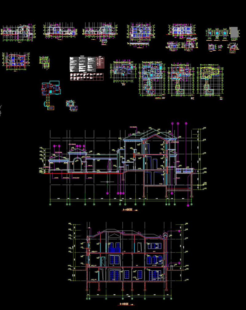 <a href=https://www.yitu.cn/su/7489.html target=_blank class=infotextkey>欧式别墅</a>建筑施工CAD<a href=https://www.yitu.cn/su/7937.html target=_blank class=infotextkey>图纸</a>