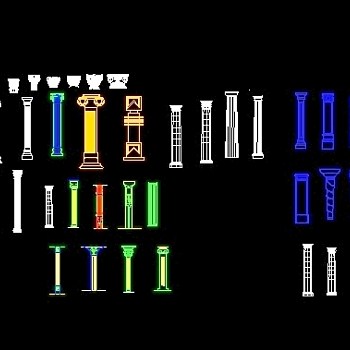 室内柱子CAD图模块下载