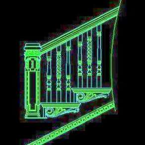 木楼梯、铁艺楼梯、旋转楼梯、现代式楼梯、楼梯扶手CAD图块27