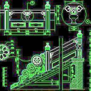 中式栏杆CAD图块素材26款-26