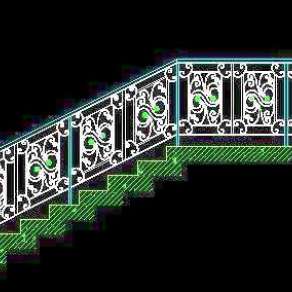 木楼梯、铁艺楼梯、旋转楼梯、现代式楼梯、楼梯扶手CAD图块37