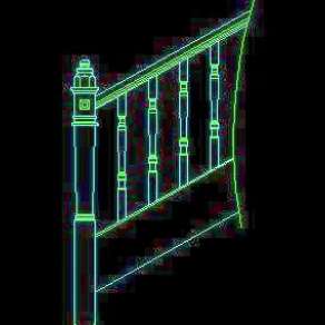 木楼梯、铁艺楼梯、旋转楼梯、现代式楼梯、楼梯扶手CAD图块25