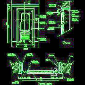 单扇门详图、双扇门详图、木做门套-cad门图块4