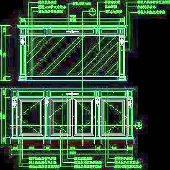 餐厅装饰柜cad详47