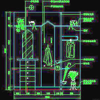 鞋柜、衣帽柜cad详图素材24