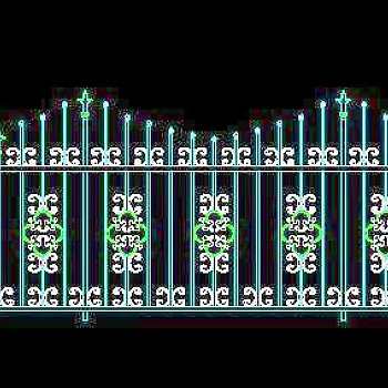 西式栏杆、现代式栏杆、铁艺栏杆CAD图块2