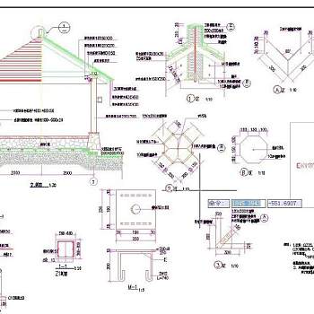 园林防腐木亭子CAD施工详图
