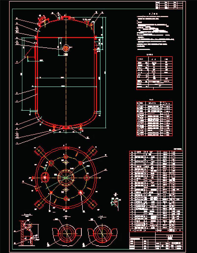 K8000L反应罐(搪玻璃罐)CAD<a href=https://www.yitu.cn/su/7937.html target=_blank class=infotextkey>图纸</a>