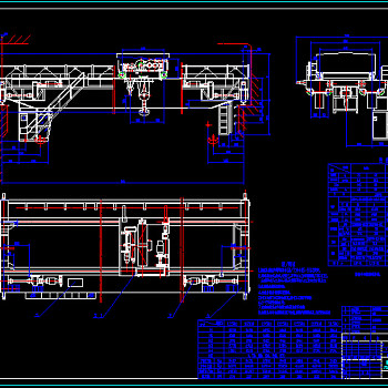 QD型吊钩桥式起重机总图CAD图纸