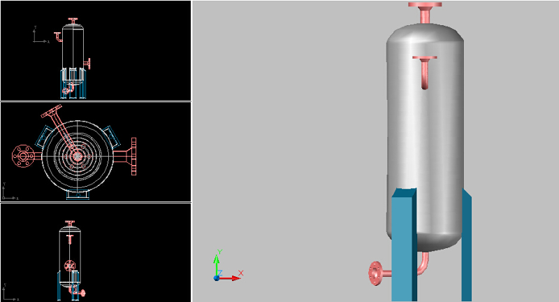 气液分离器（二维、三维）CAD<a href=https://www.yitu.cn/su/7937.html target=_blank class=infotextkey>图纸</a>