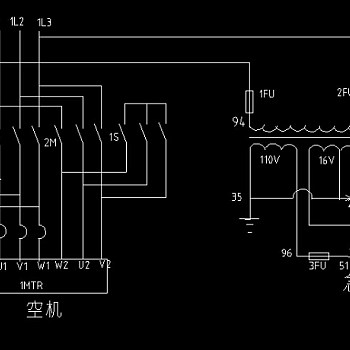 空压机电气控制图CAD图纸