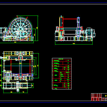 JM3.5绞车总装图CAD图纸