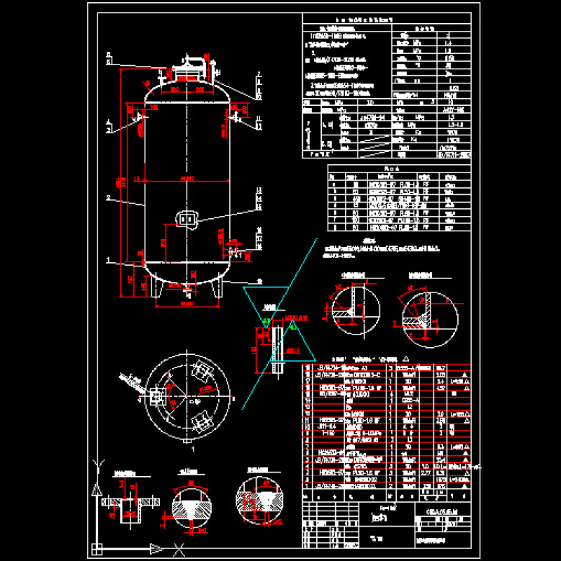 10立方立式贮罐总装图CAD<a href=https://www.yitu.cn/su/7937.html target=_blank class=infotextkey>图纸</a>