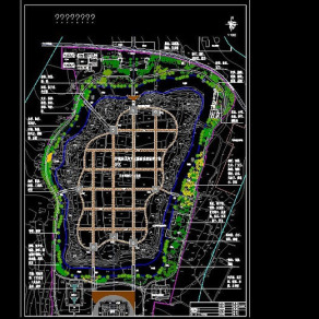 公园绿化规划方案图纸城市景区CAD图